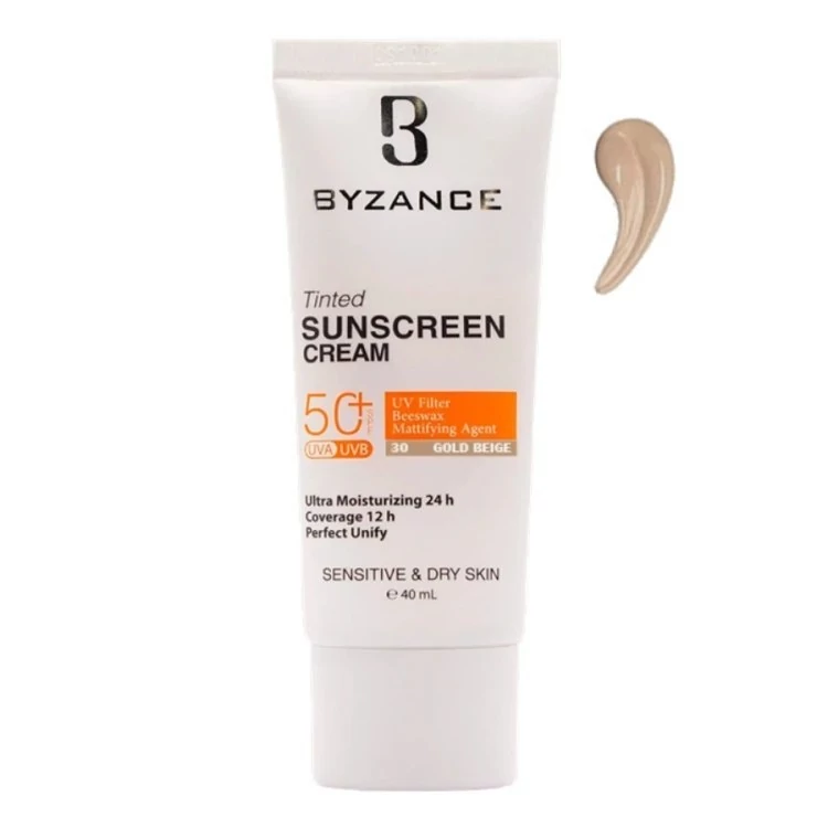 کرم ضد آفتاب شماره 30 بیزانس (رنگ گندمی) (پوست معمولی تا خشک) (SPF50) (40 میلی لیتر)