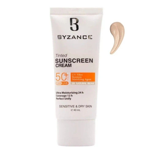 کرم ضد آفتاب شماره 20 بیزانس (رنگ طبیعی) (پوست معمولی تا خشک) (SPF50) (40 میلی لیتر)
