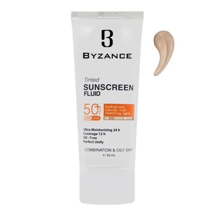 کرم ضد آفتاب شماره 30 بیزانس (رنگ گندمی) (پوست مختلط تا چرب) (SPF50) (40 میلی لیتر)