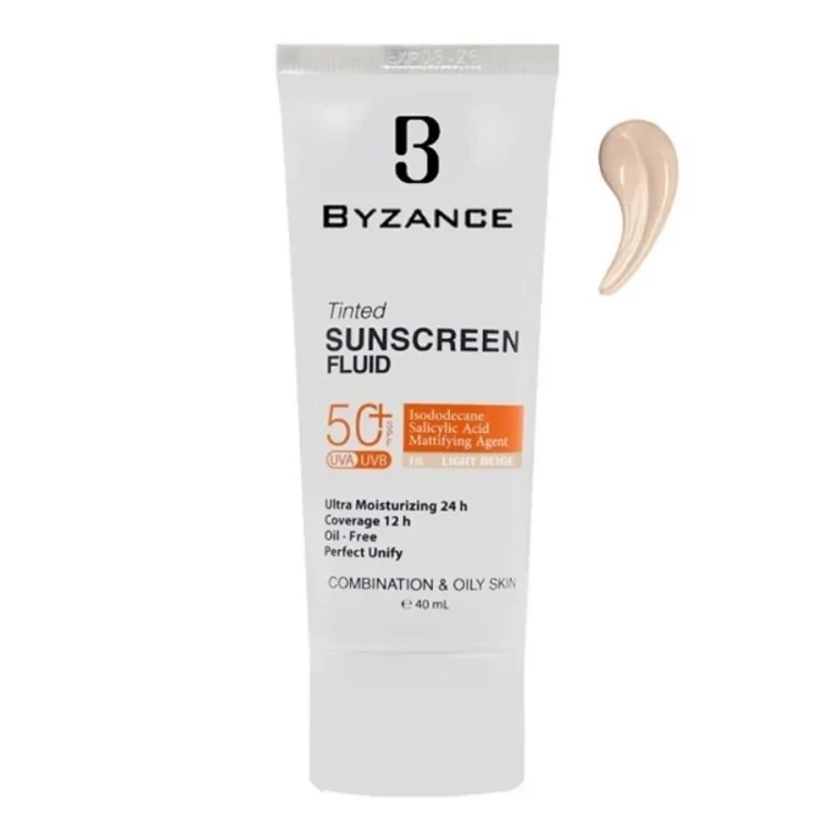 کرم ضد آفتاب شماره 10 بیزانس (رنگ روشن) (پوست مختلط تا چرب) (SPF50) (40 میلی لیتر)